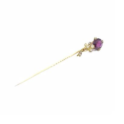 Pin with tie decorated with an octagonal...