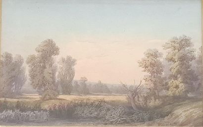 Humbert (XIXème)
Paysage en bord d'étang
Aquarelle...