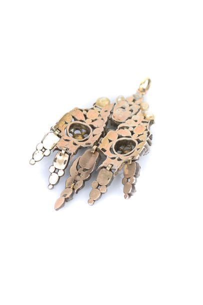 IMPORTANT gold and silver girandole pendant...