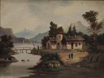 ECOLE SUISSE DU XIXème SIECLE 
Paysages en...