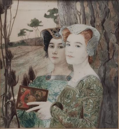 Edgar MAXENCE (1871-1964) 
Portraits of young...