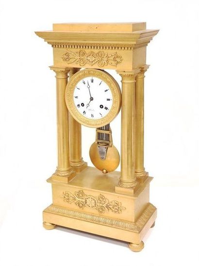 MAISON CHARLES Paris
Portico clock in gilded...
