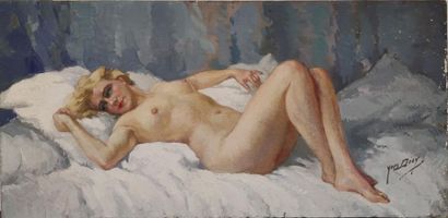 DIEY Yves 1892 - 1984
Nude with white cushion
Oil...