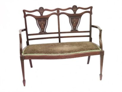 BANQUETTE of Chippendale vestibule in rosewood...