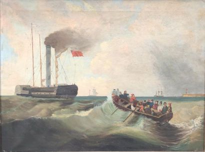 WORK of the XIXth CENTURY
Boarding
Oil on...