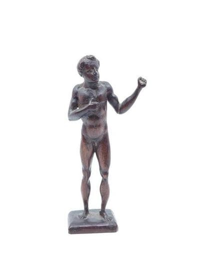 Wooden SCUPLTURE representing a naked athlete...