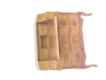 SMALL Veneer sloping desk, opening with a...