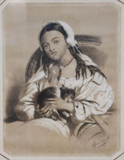 Alfred DE MAYVILLE
Little girl in a nightcap...