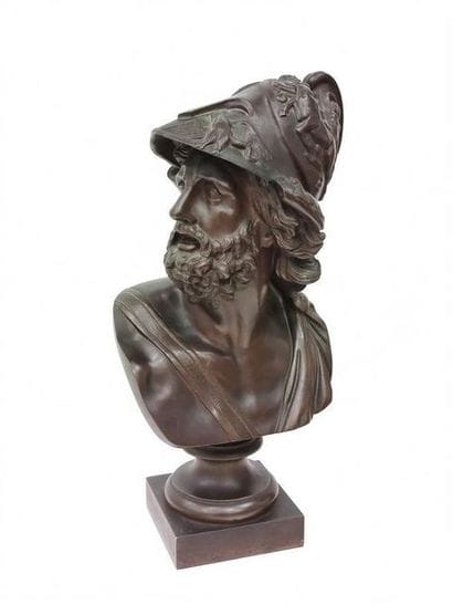 BRONZE with brown patina representing the...