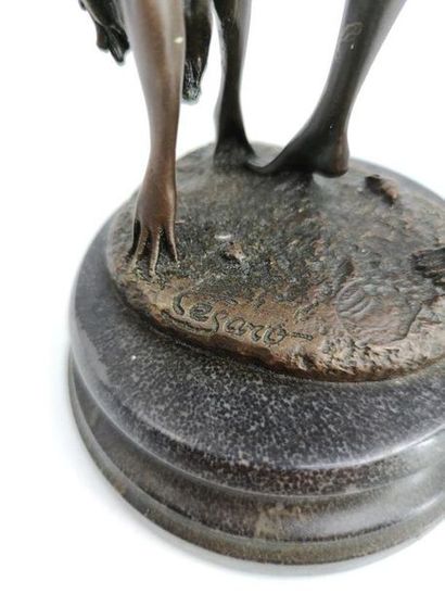 CESARO (XX)
Bronze with brown patina representing...