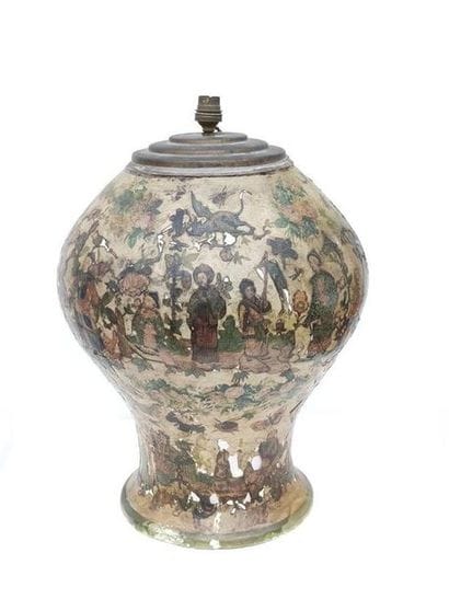 MODERN ITALIAN WORK
Terracotta baluster lamp...