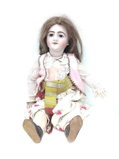 SFBJ
Porcelain HEAD DOLL, size 14, open mouth,...