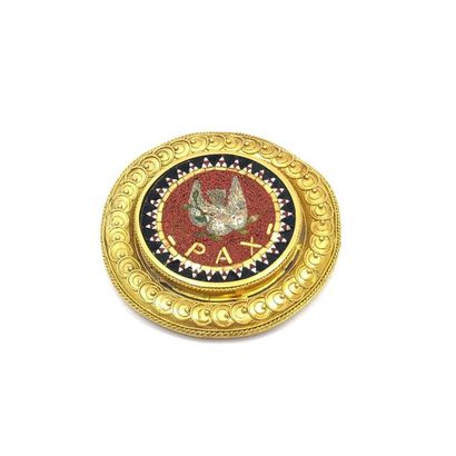 CIRCULAR SPINDLE in 750° yellow gold in micromosaic...