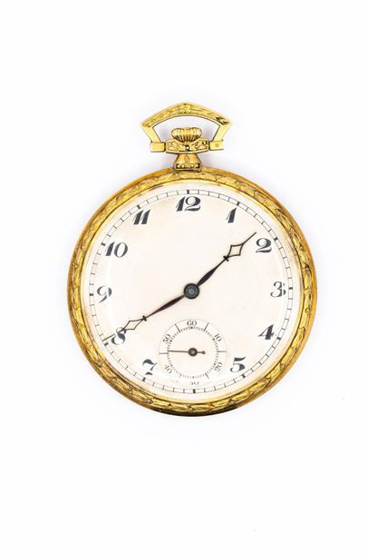Smocking WATCH in 750° yellow gold, cream...