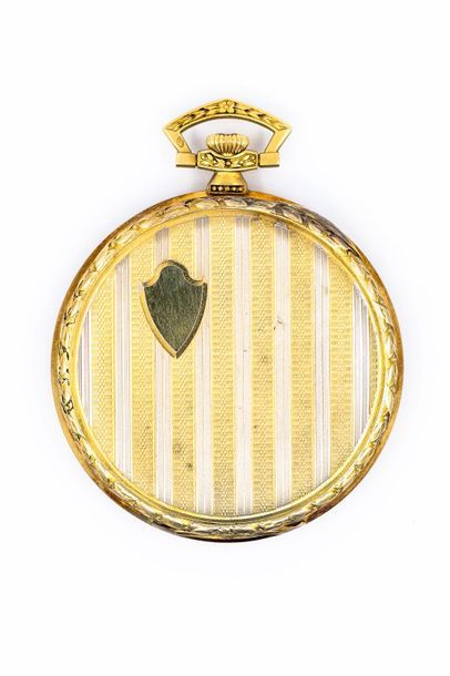 Smocking WATCH in 750° yellow gold, cream...