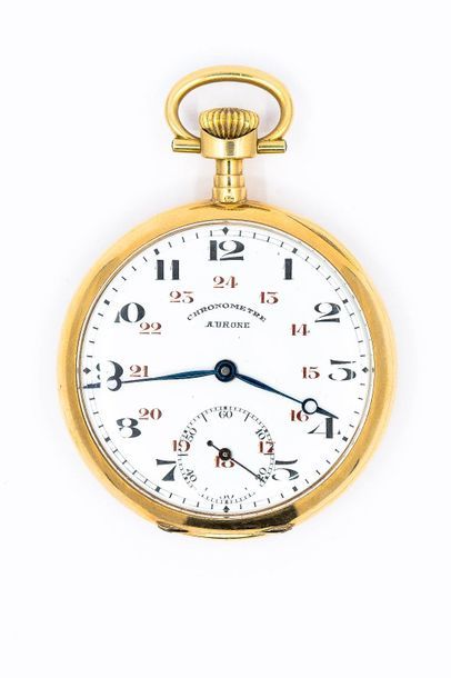 AURORE Chronometer
Pocket watch in 750° yellow...