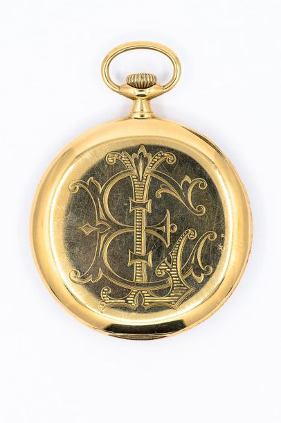LONGINES 
Gusset watch in 750° yellow gold,...