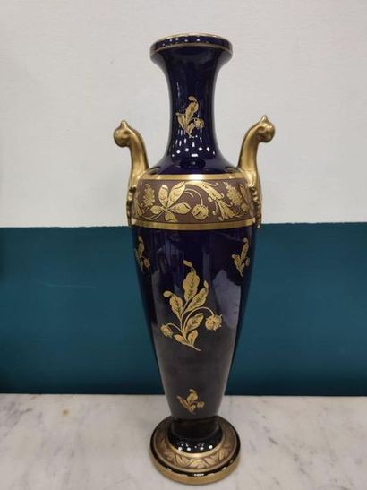 SEVRES 
VASE in Sevres porcelain with golden...