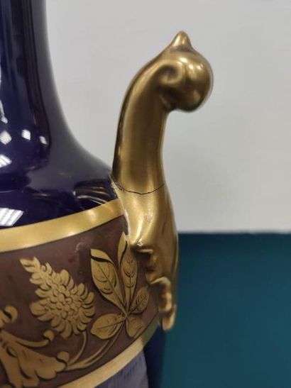 SEVRES 
VASE in Sevres porcelain with golden...