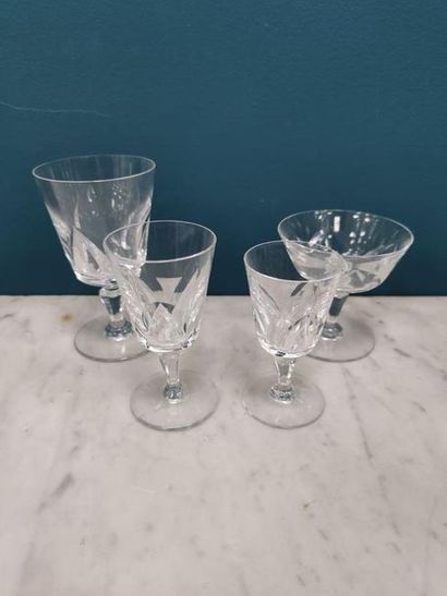 BACCARAT model Chartres
FOUR water glasses,...