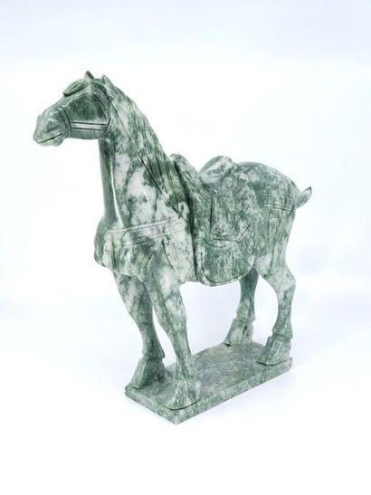 HORSE made of green hard stone
Asian work...