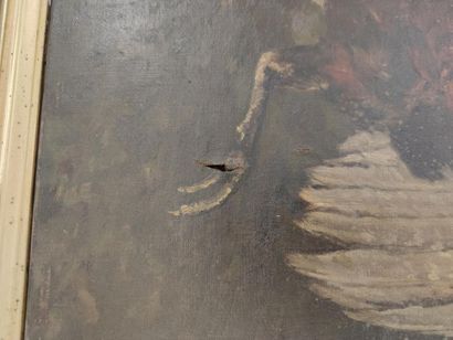 Framed oil on canvas
Still life in the making
19th...