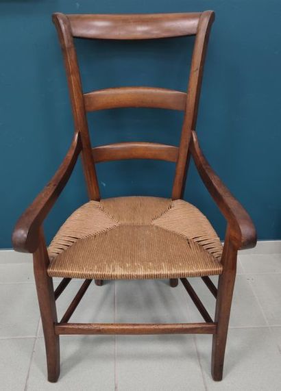 Provencal walnut FALSEWOOD, openwork backrest...