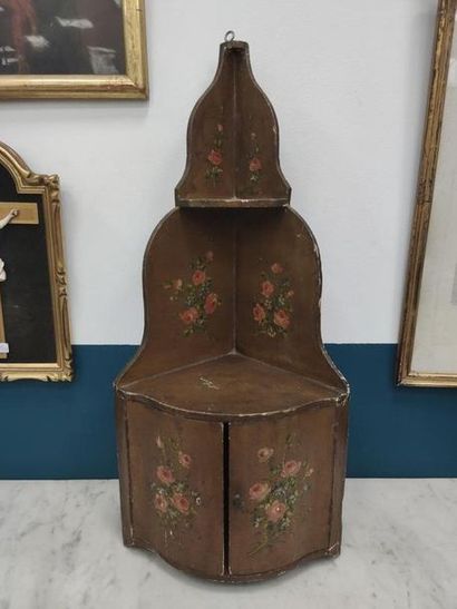 Pair of corner shelves each opening with...