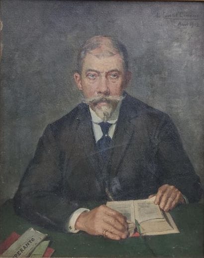 Louis COURTAT
Portrait of a man to the letter
Oil...