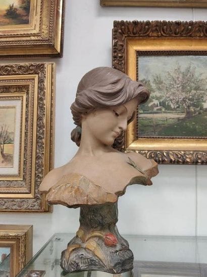 A.J. SCOTTE (1885-1905)
Jeune femme au papillon...