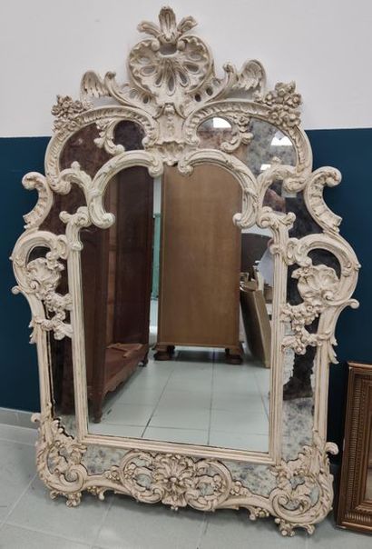 MIRROR with glazed wood glazing in the Louis...