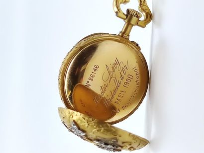 750 yellow gold neck WATCH decorated with...