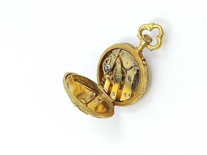 750 yellow gold neck WATCH decorated with...