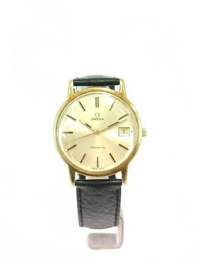 OMEGA
Men's wristwatch, round case, gold...