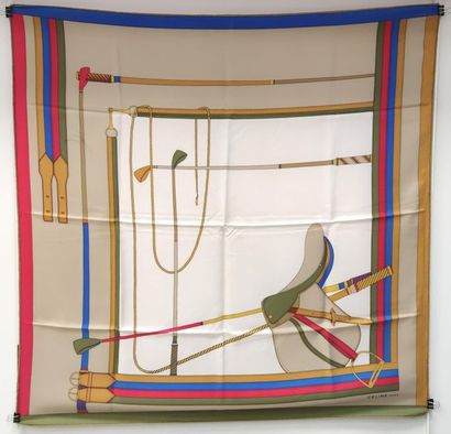 CELINE PARIS
Silk scarf with cream background,...