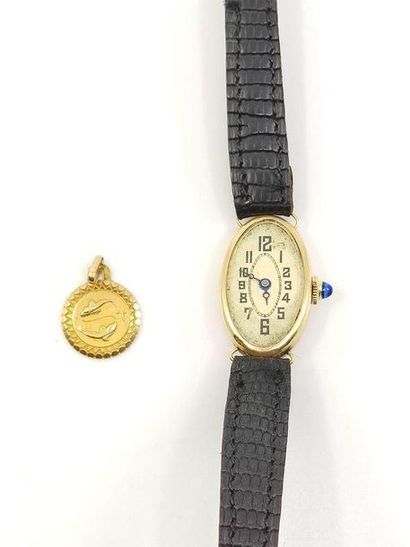 WATCH Ladies' bracelet, oval case in 750°...