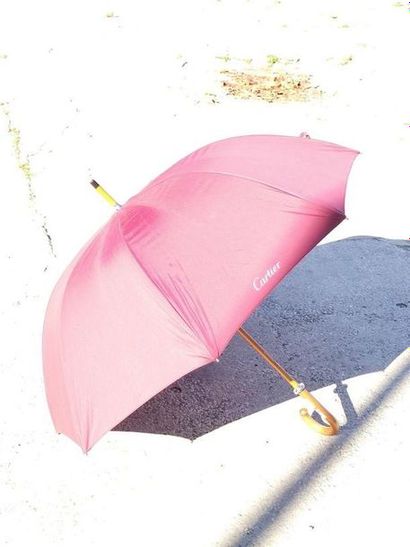 CARTIER 
Bordeaux umbrella, wooden pomme...