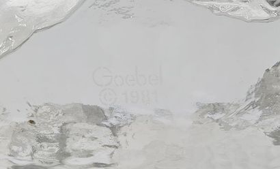 GEOBEL - Sculpture de chouette en verre moulé...