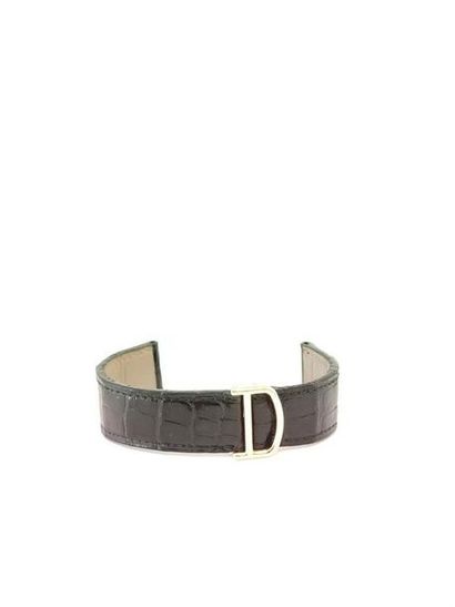BRACELET black leather strap with 750° yellow...