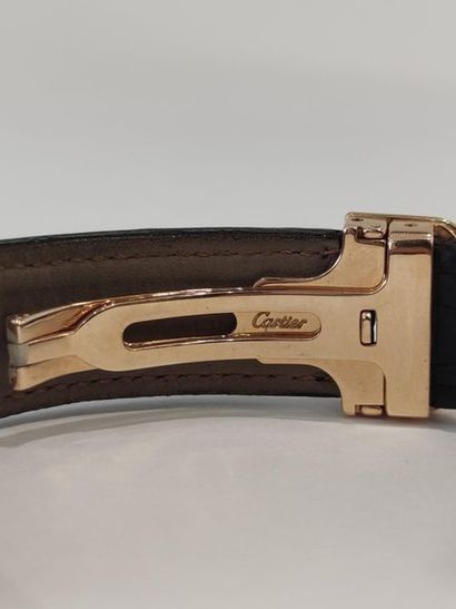 BRACELET black leather strap with 750° yellow...