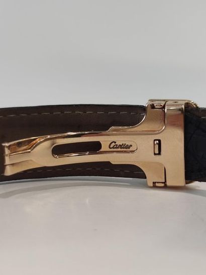 BRACELET black leather strap with 750° yellow...