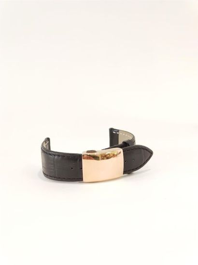 BRACELET black leather with steel folding...