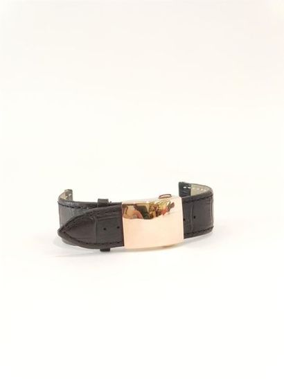 BRACELET black leather with steel folding...