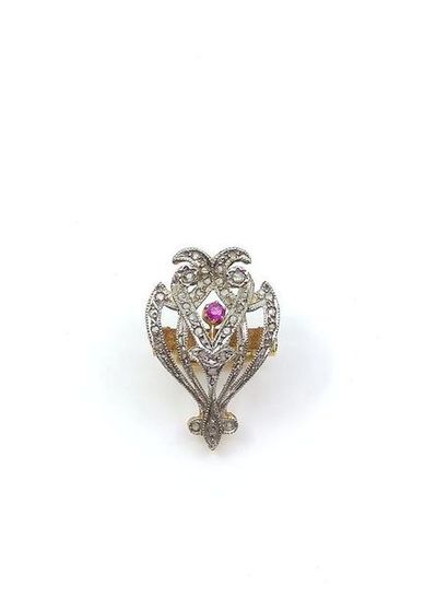 Spindle in two-tone 750° gold decorated with...