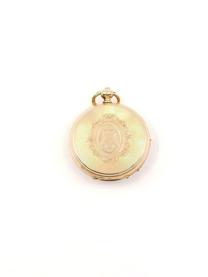 750° yellow gold neckwatch, dial with Roman...
