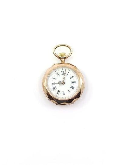 NECKWATCH in 750° yellow gold, enamelled...