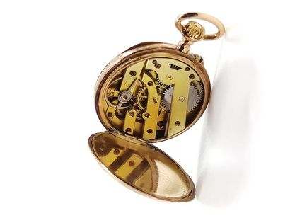 NECKWATCH in 750° yellow gold, white caran...