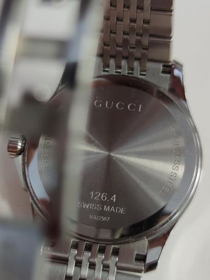 GUCCI
Steel bracelet watch, 35mm round steel...