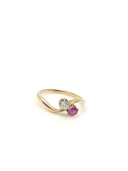 RING you and me in 750° yellow gold decorated...