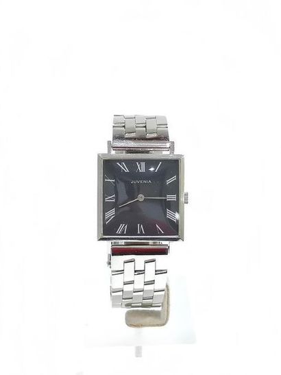 JUVENIA
Steel wristwatch, square case, grey...